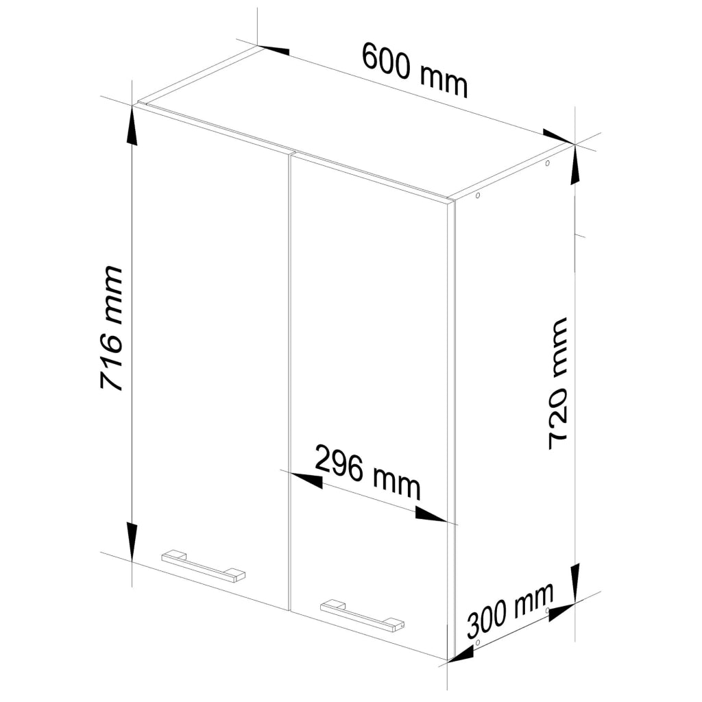 Mobile da cucina pensile sistema AKORD OLIWIA 60 cm H720 Bianco inserto frontale Cemento Grigio Cemento 2 ante 60x30x72 cm