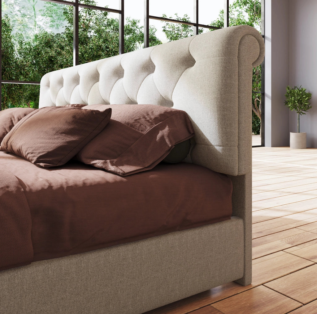 Letto matrimoniale 140x200 cm con contenitore idraulico e materasso H3