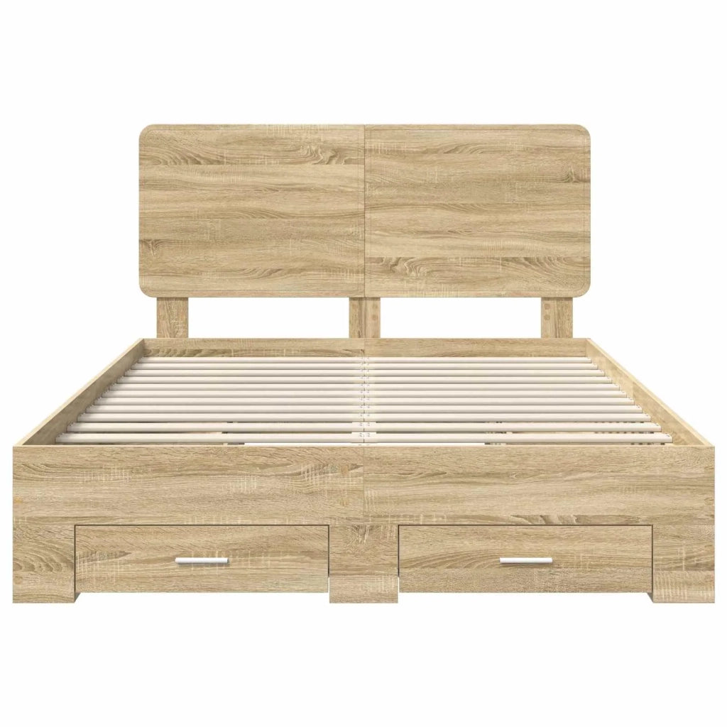 Struttura del letto con testiera Rovere Sonoma 140 x 200 cm 3412776