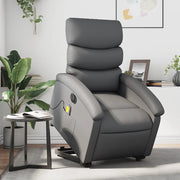 Poltrona Alzapersona Elettrica Reclinabile Grigio in Similpelle 3204064