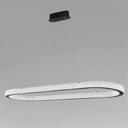 Trade Shop - Lampadario A Sospensione Led 82 W Ovale Lampada Orizzontale Cristallo Nero 31982 -