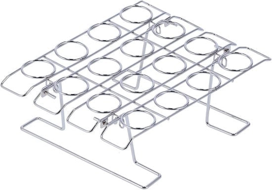 Cupcake contenitore in acciaio inossidabile - 16 compartimenti - ripiegabile - argento - peso 512g - dimensioni 9x21x27.5cm - modello Bakrek