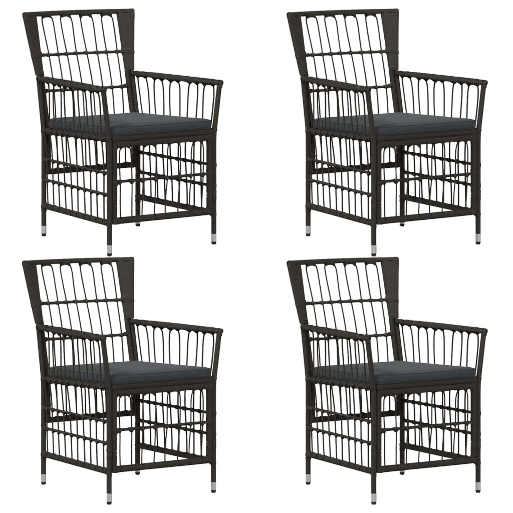 Sedie da giardino 4 pz Nero 42025130