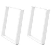 Gambe per tavolo da pranzo a forma di U 2 pz bianche 70x(72-73) cm in acciaio 4012793