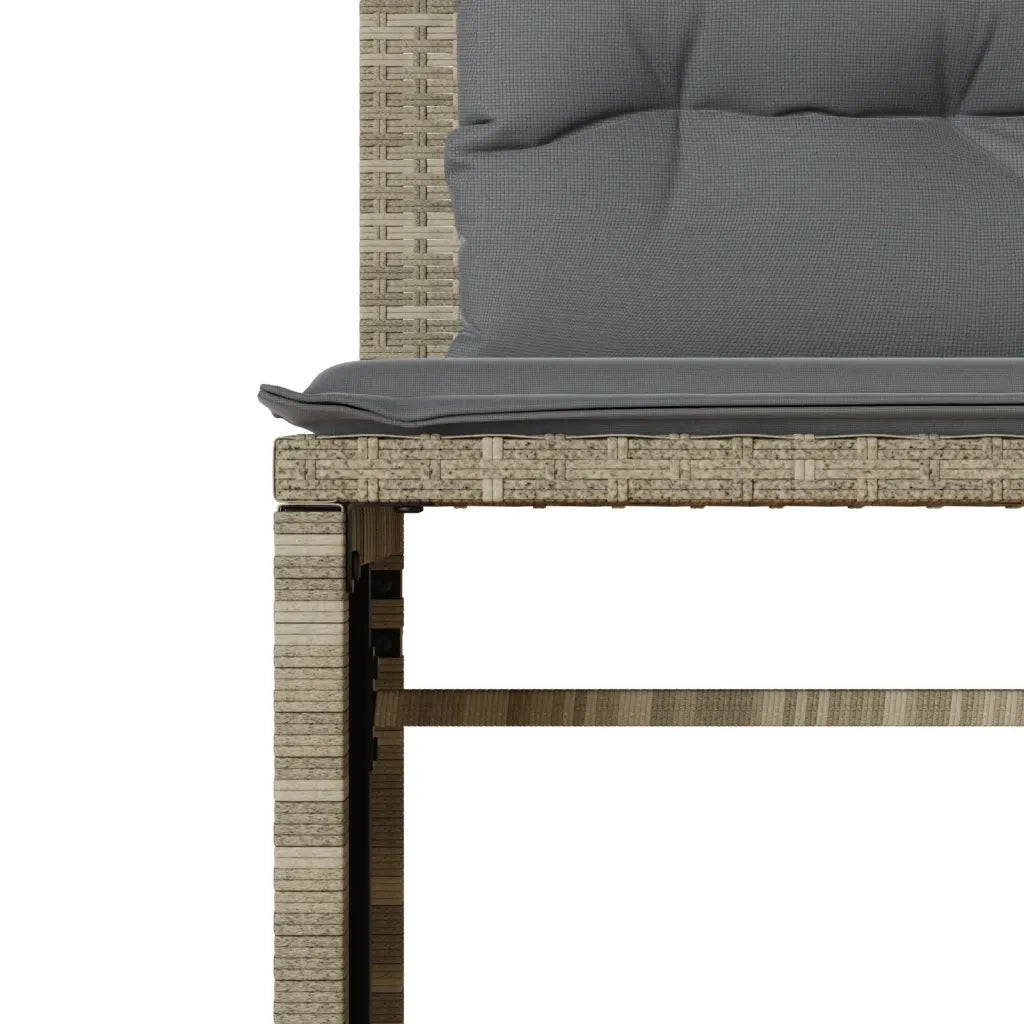 Set Divano da Giardino 4 pz con Cuscini-Sofa da Giardino-Divanetto da esterno Grigio Chiaro Polyrattan 560805