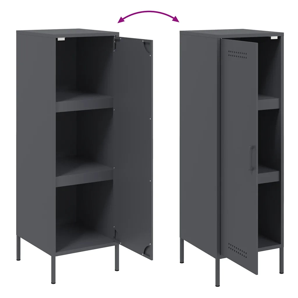 Credenza | Madia | Buffet da pranzo | Armadio da pranzo Antracite 36x39x113 cm in Acciaio