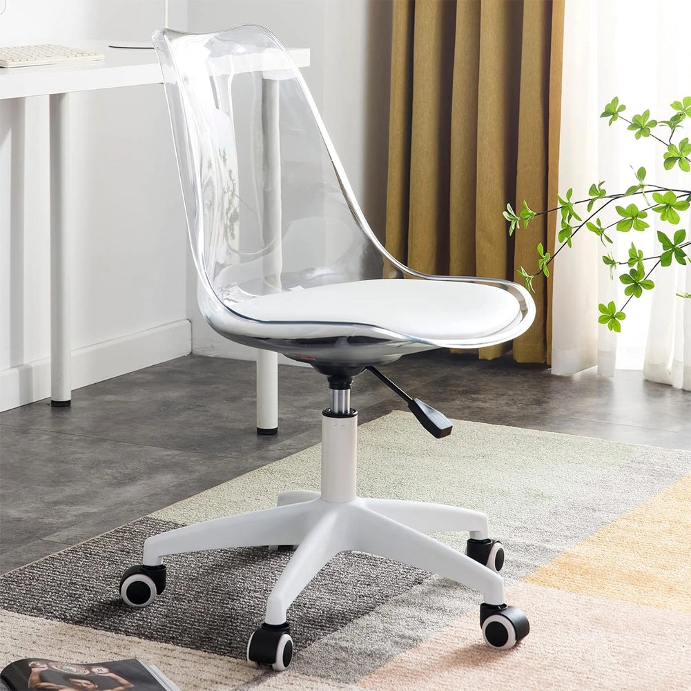 Sedia da Scrivania Trasparente Poltrona Ufficio e Cameretta Schienale Ergonomico