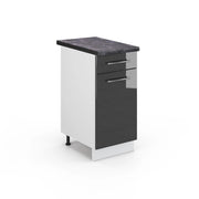 Mobiletto base per cucina Fame-Line Antracite lucido/Bianco 40 cm, PL Antracite Vicco