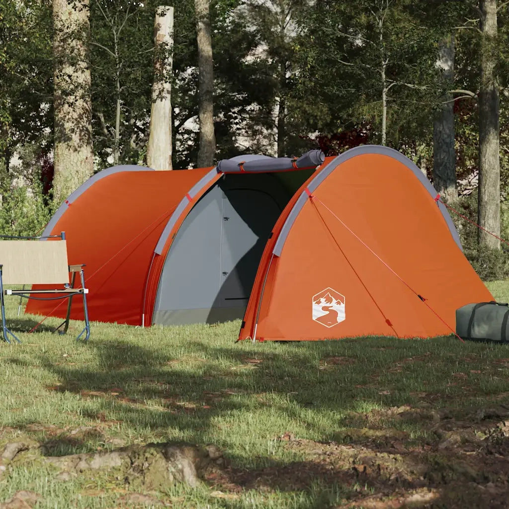 Tenda da Campeggio a Tunnel 4 Persone Arancione Impermeabile 94396