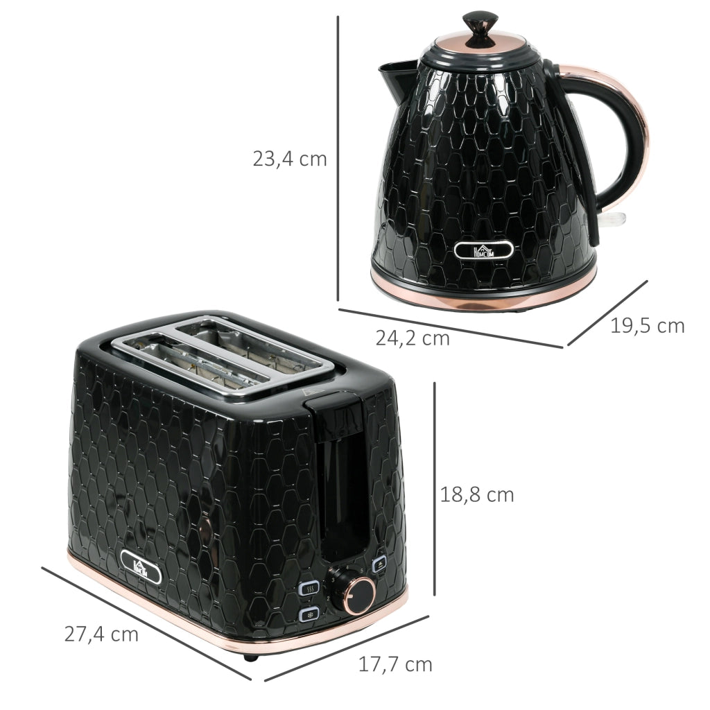 Set Bollitore e Tostapane ¨C zephmum ¨C Nero 1.7L