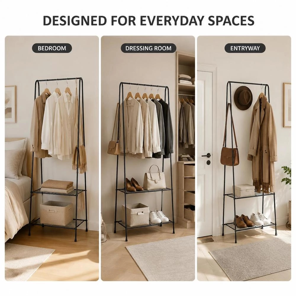 Clothes Rack 59 X 35 X 150 Cm Black