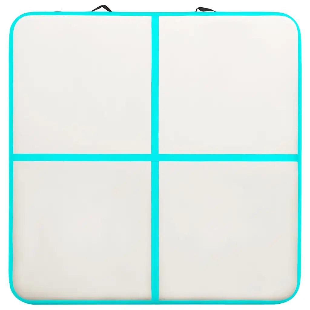 Tappetino Ginnastica Gonfiabile e Pompa 200x200x20cm PVC Verde 92702