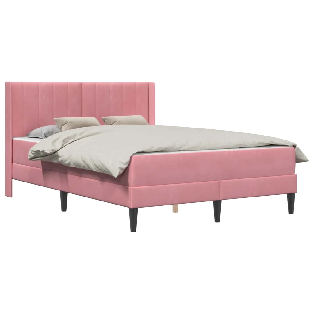 Struttura letto con materasso Rosa 160 x 200 cm Velluto