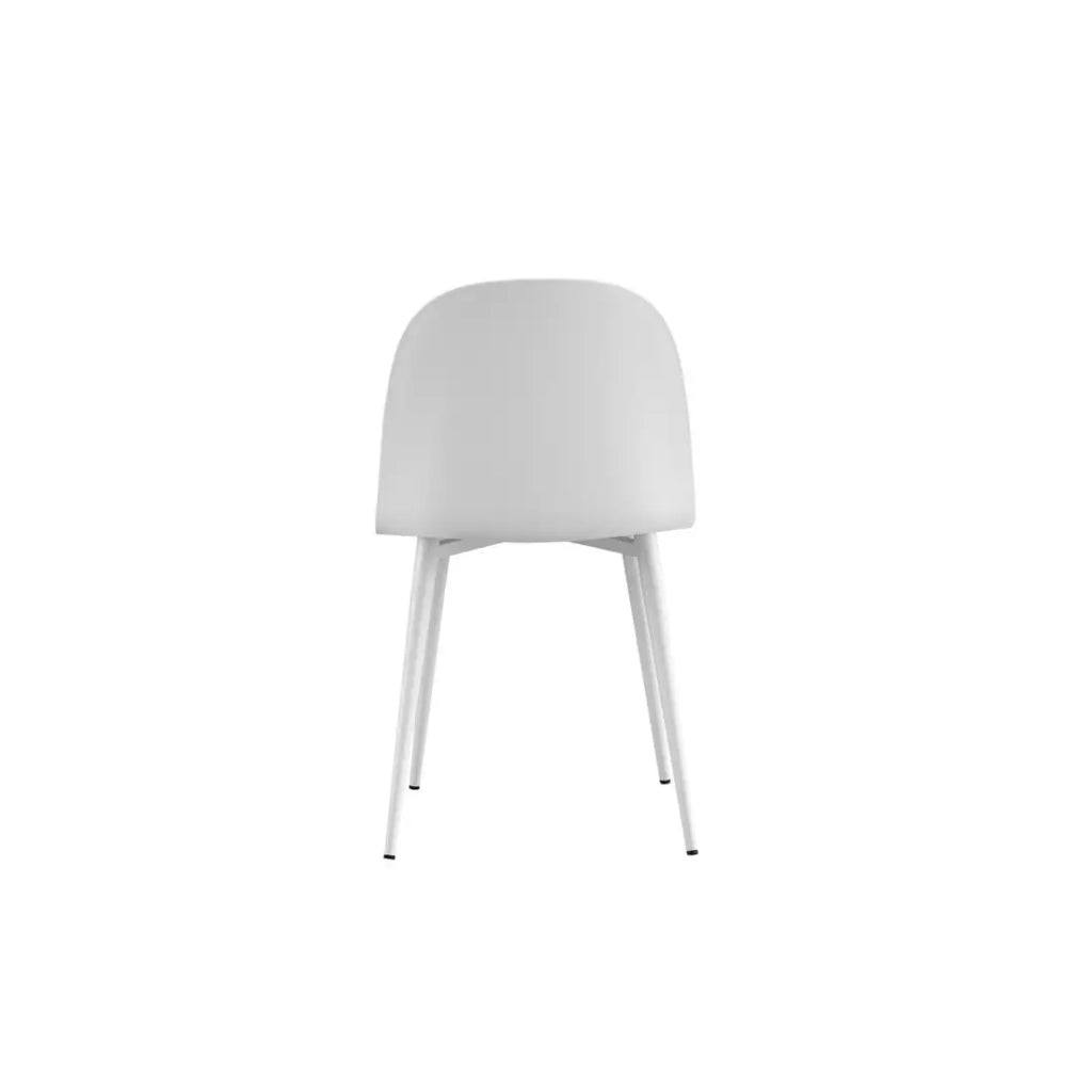 Sedia JASMON – Cuscino in PU Bianco con gambe in metallo – H81 × L51 × P44 cm