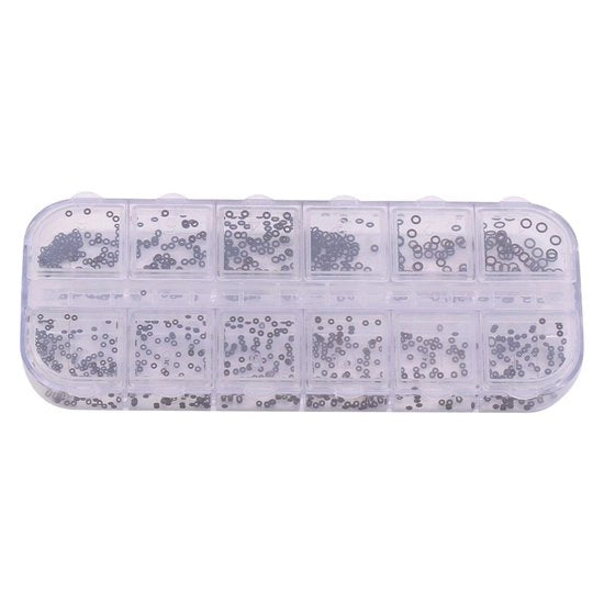 Set di gomme O-ringen - 12 misure assortite - Ricambio - Riparazione orologio - Sostenibilità - Contenitore di stoccaggio - Gomme O-ringen di ricambio