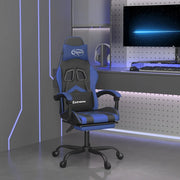 Sedia da Gaming con Poggiapiedi Nero e Blu in Similpelle cod mxl 65951