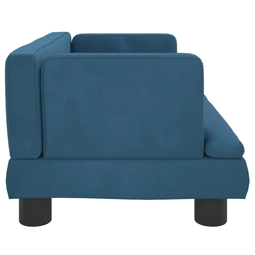 Cuccia per cani con cesto divano confortevole 60 x 40 x 30 cm velluto blu 02_0042726