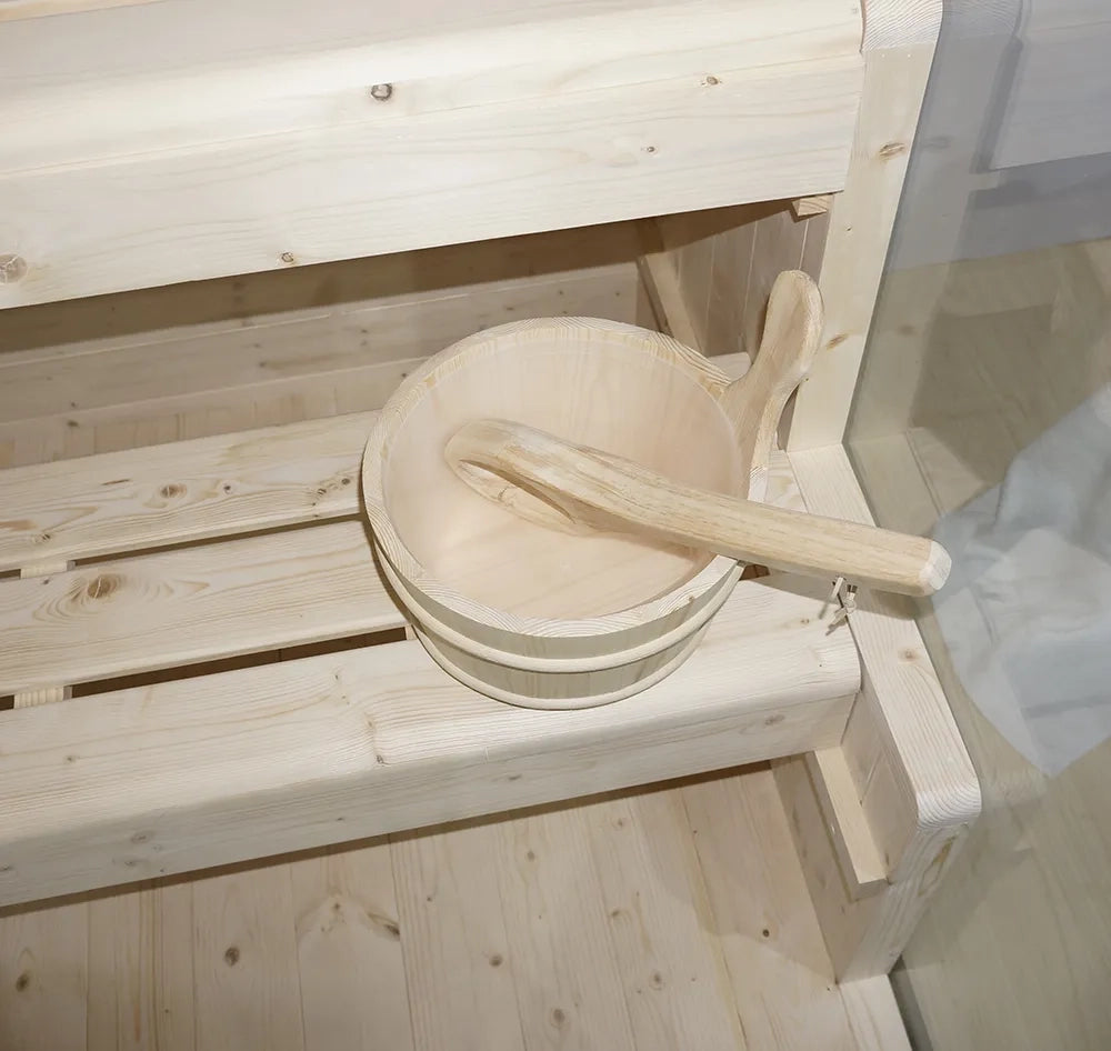 Sauna finlandese da interno 2 persone 120x120cm h190 in legno di abete | Kivi