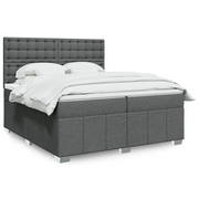 Giroletto a Molle con Materasso Grigio Scuro 200x200 cm Tessuto 3294090