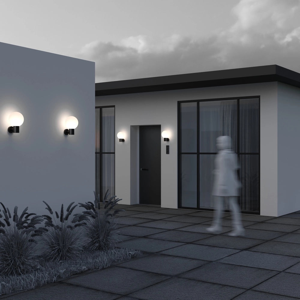 Lampada Da Parete Moderna Per Esterno Alluminio Nero 1 Luce E27 60W Ip54