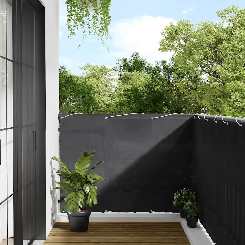 Paravento da Balcone Antracite 120x800cm 100% Poliestere Oxford 4000061