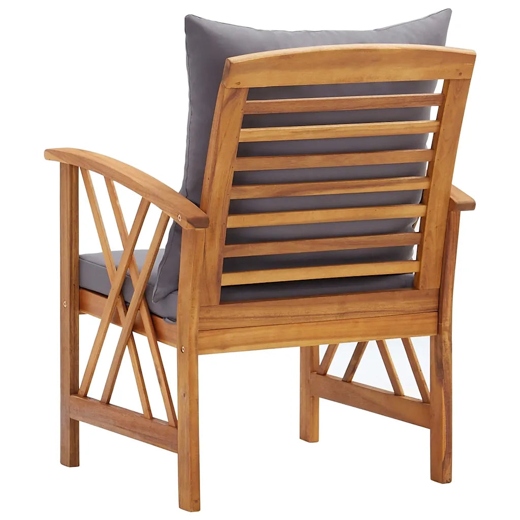 Sedia da patio-Sedie da Giardino con Cuscini 2 pz in Massello di Acacia 853530