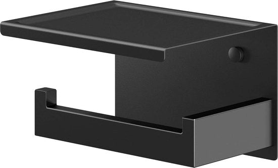 Supporto per carta igienica in acciaio inossidabile - con ripiano per telefono - adesivo e fissaggio alla parete - accessorio per la stanza da bagno