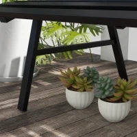 Panchina da Esterno in Alluminio a 2 Posti a Doghe, 123x67x79cm, Nero