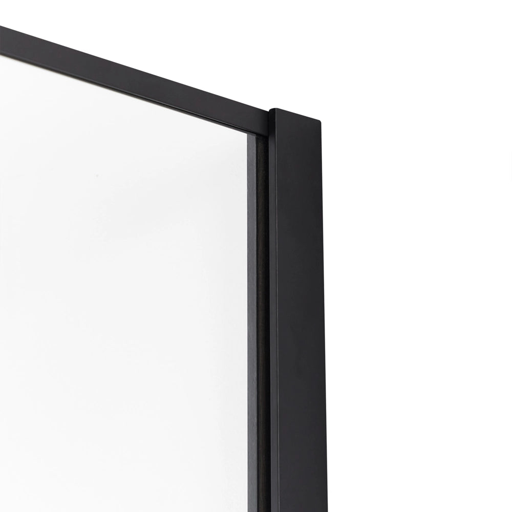 Schermo doccia nero in vetro temperato con cornice in acciaio inox Wet Room Bagno senza porte 80 x 190 cm