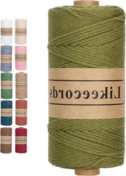 Borse a Maglia in Lana di Cotone - Lana a Maglia 2mm x 170m 100% Cotone - Lana da Maglia per Regalo - Verde Militare