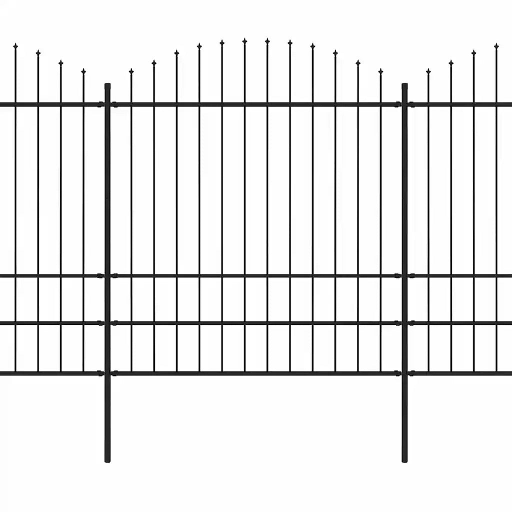 Recinzione da Giardino con Punta a Lancia in Acciaio 838x200 cm Nero 277752