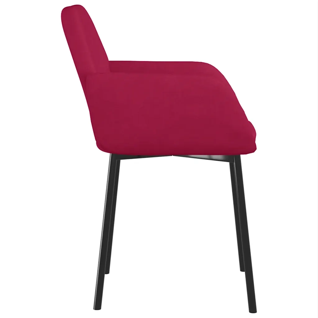 Sedie da Pranzo 2 pz Rosso Vino in Velluto 344706