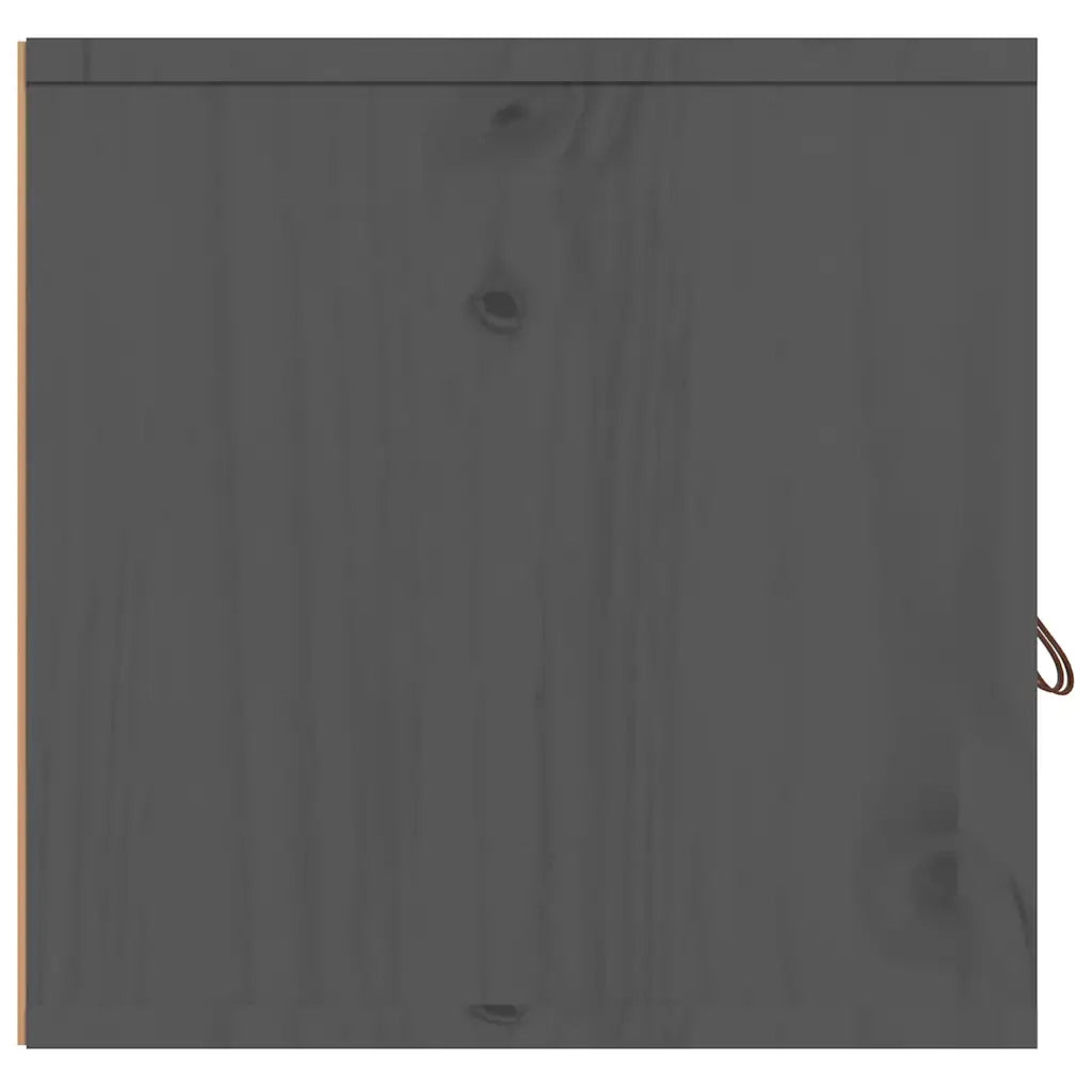 Pensile Grigio 80x30x30 cm in Legno Massello di Pino 818389