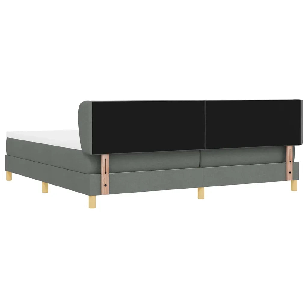 Letto a molle con materasso Grigio scuro 200 x 200 cm Tessuto 3340298
