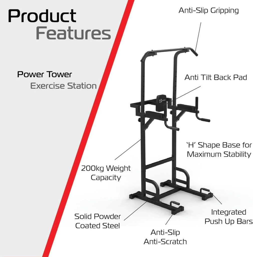 Power Tower 200 kg – Trazioni, Dips, Casa o Outdoor