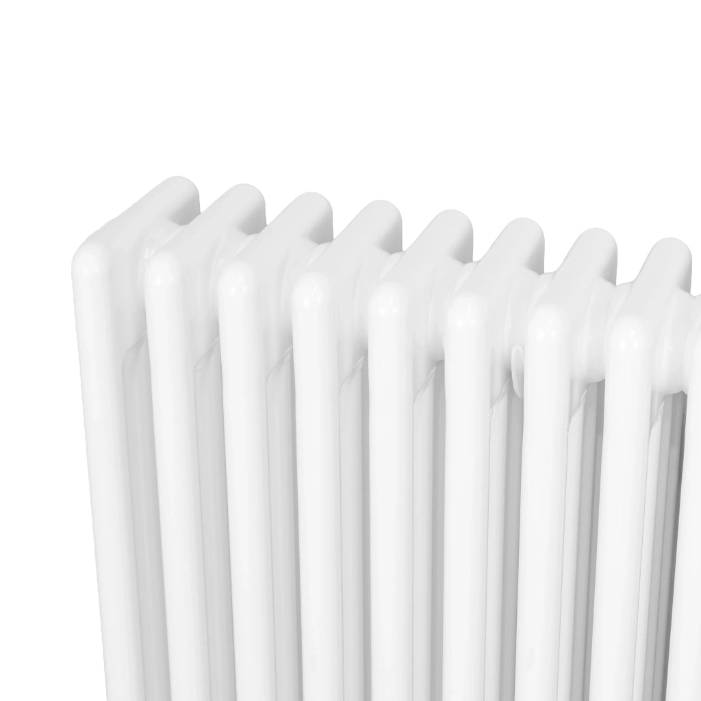 Radiatore Tradizionale 4 Colonne Orizzontale Bianco & Valvole 300 x 1010 mm