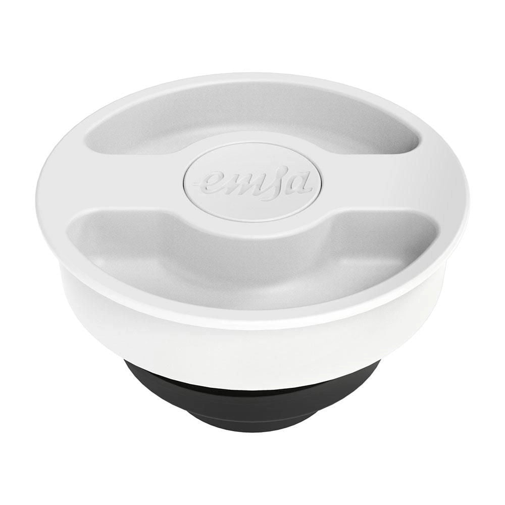 Emsa N4170400 Motiva Caraffa Termica Quick Press 1000 ml doppia parete in vetro colore Bianco