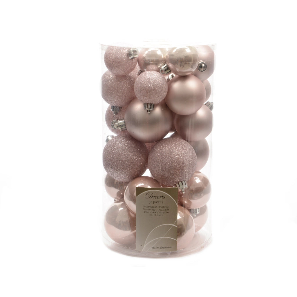 Confezioni 30 palline rosa 6cm