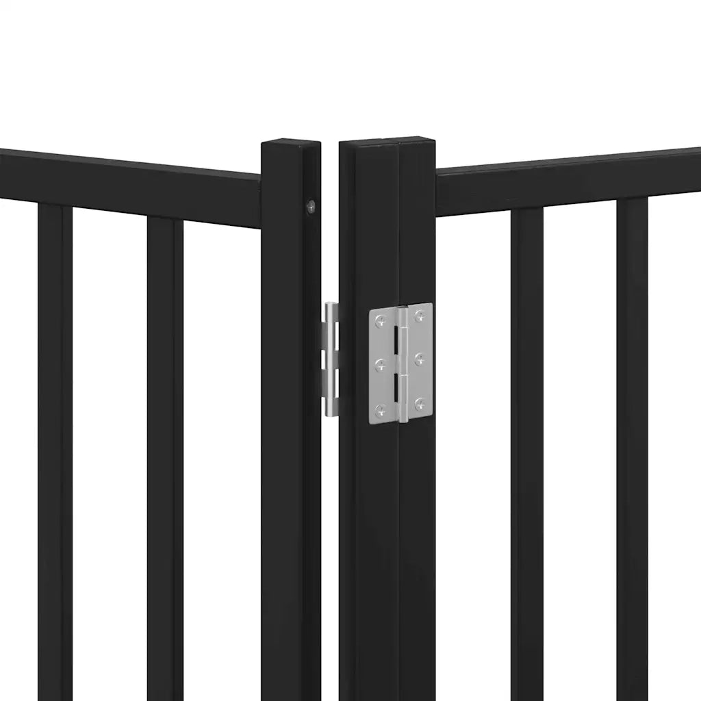 Cancello per Cani Porta Pieghevole Nero 6 Pannelli 480cm Pioppo CFW1278242
