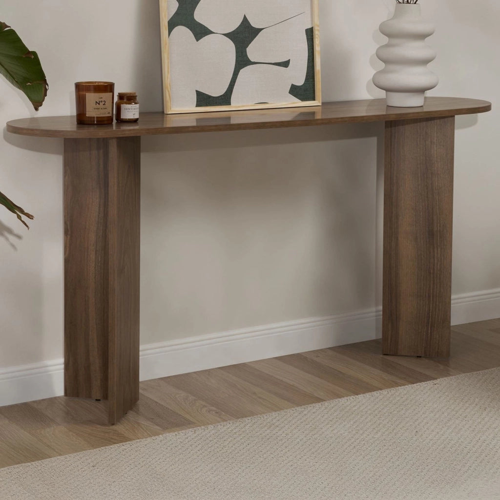Cercino, Consolle un Ripiano, 150x35x75h cm Marrone Noce