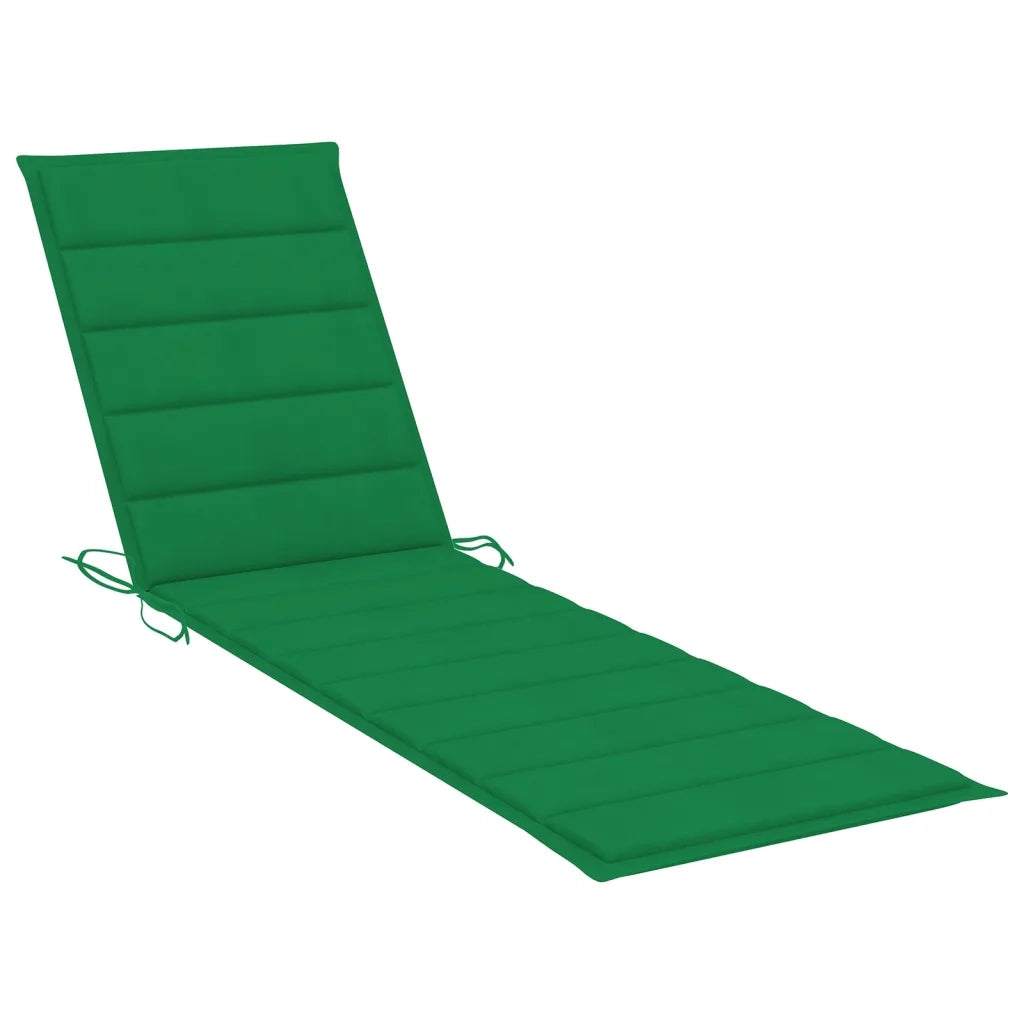 Lettini Prendisole 2 pz con Cuscino Verde in Legno di Teak 3073191