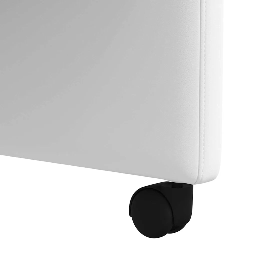 Sedie da Pranzo con Ruote 2 pcs Bianco 58 x 65 x 98 cm 42017891