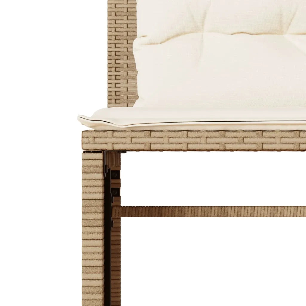 Set Divano da Giardino 4 pz | Set Salotto da Giardino con Cuscini Beige in Polyrattan