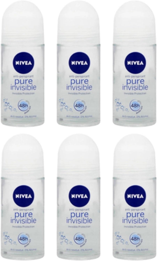 NIVEA SET 6 PZ DEODORANTE ANTI-PERSPIRANT PURE INVISIBLE 50 ML