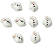 Set di carte da gioco 8 pezzi - Pendenti in porcellana - Pendenti manufatti a mano - Creazione di gioielli - Leggero - 15,5 mm x 16 mm x 8 mm