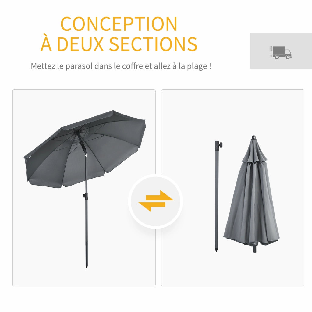 Ombrellone da giardino inclinabile protezione UV 50 ¨C Minimal ¨C grigio scuro ?180 cm