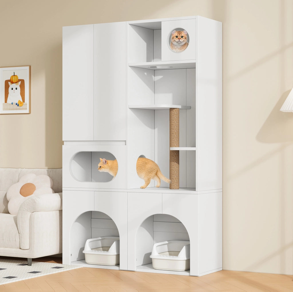 Mobiletto per lettiere con tiragraffi e zone relax