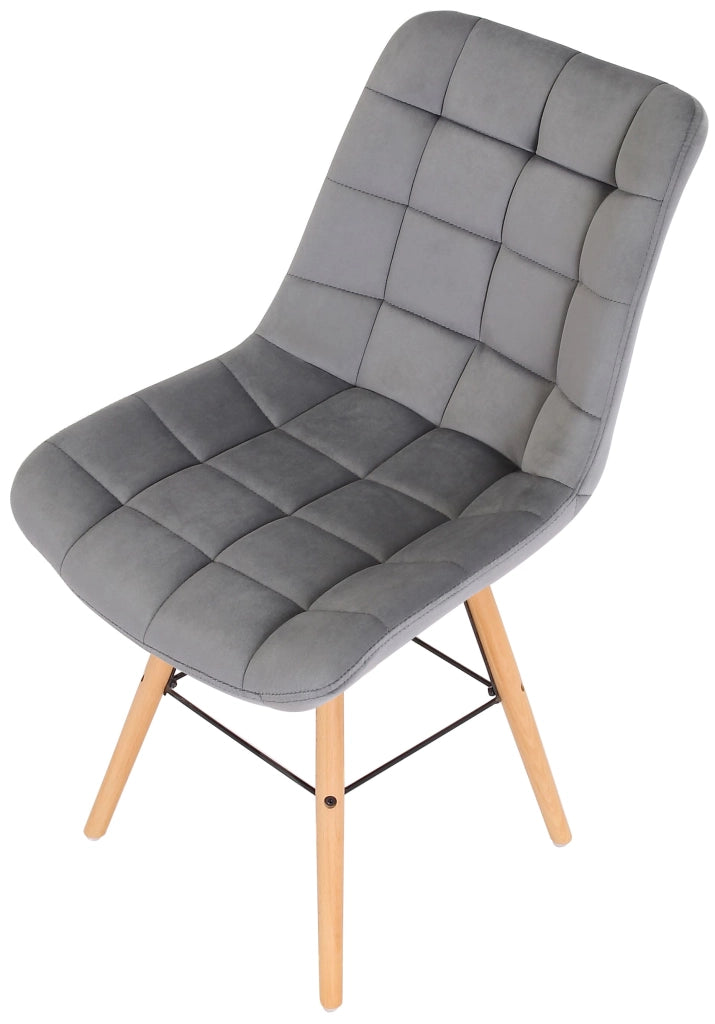 Set di 2 sedie da pranzo Leni Velvet grigio
