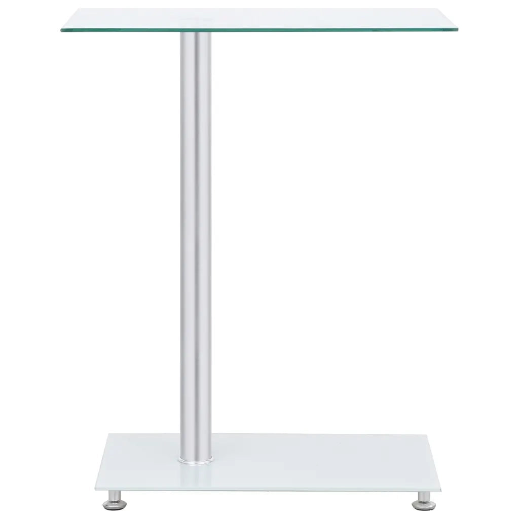 Tavolino Laterale a U Trasparente 45x30x58cm in Vetro Temperato 249535