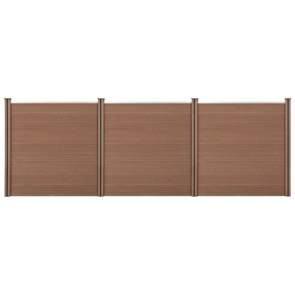 Recinzione in WPC per Giardino Staccionata Frangivista Alta 183 cm Lunga 531 cm Marrone NEU.HOLZ